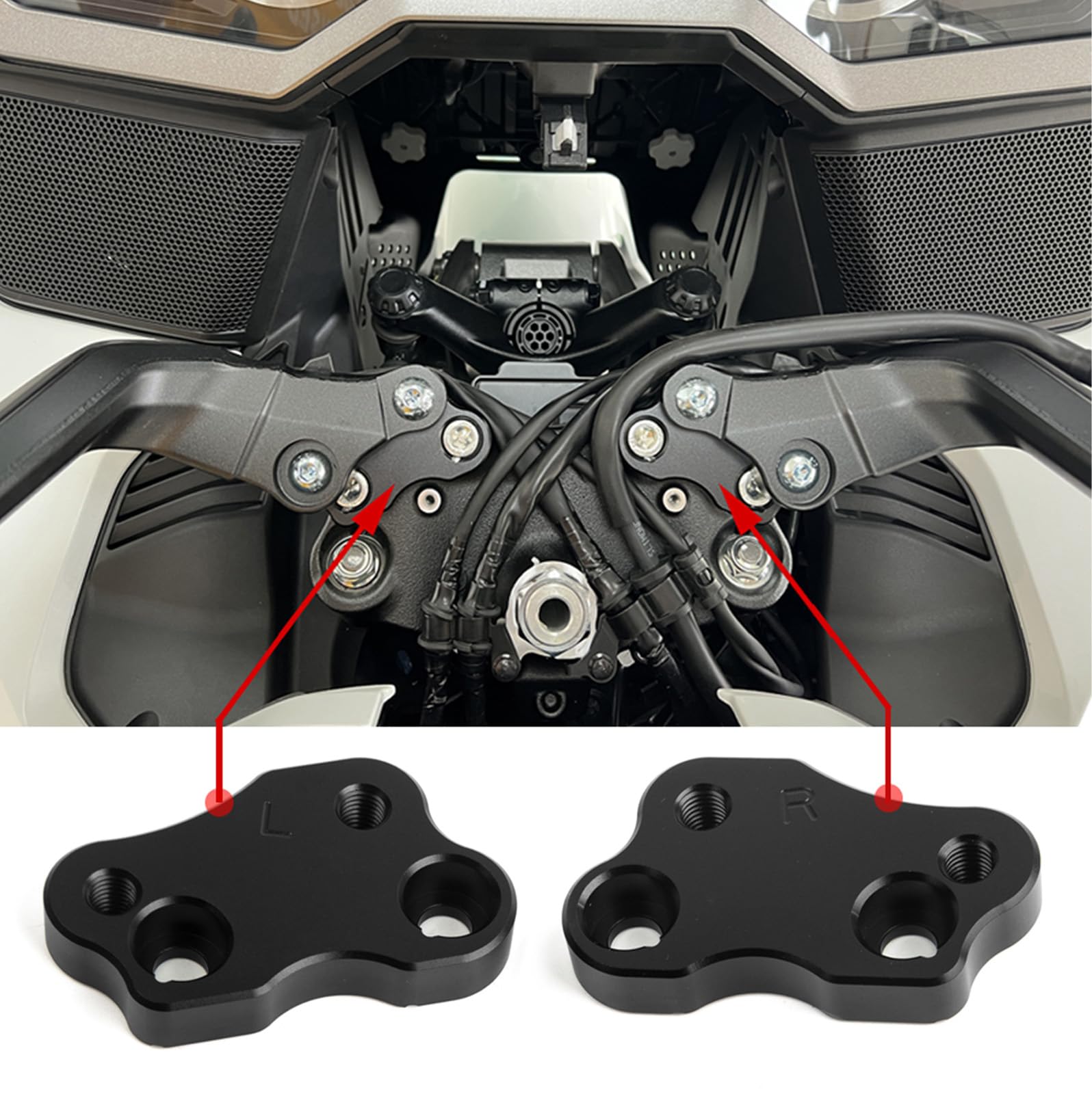 PANICAL Motorcycle for Honda Goldwing 2018-2025 GL1800 F6B Raise The Gasket Accessories Handlebar Height Pad Lncrease by 0.5 4/8 inch (Black)