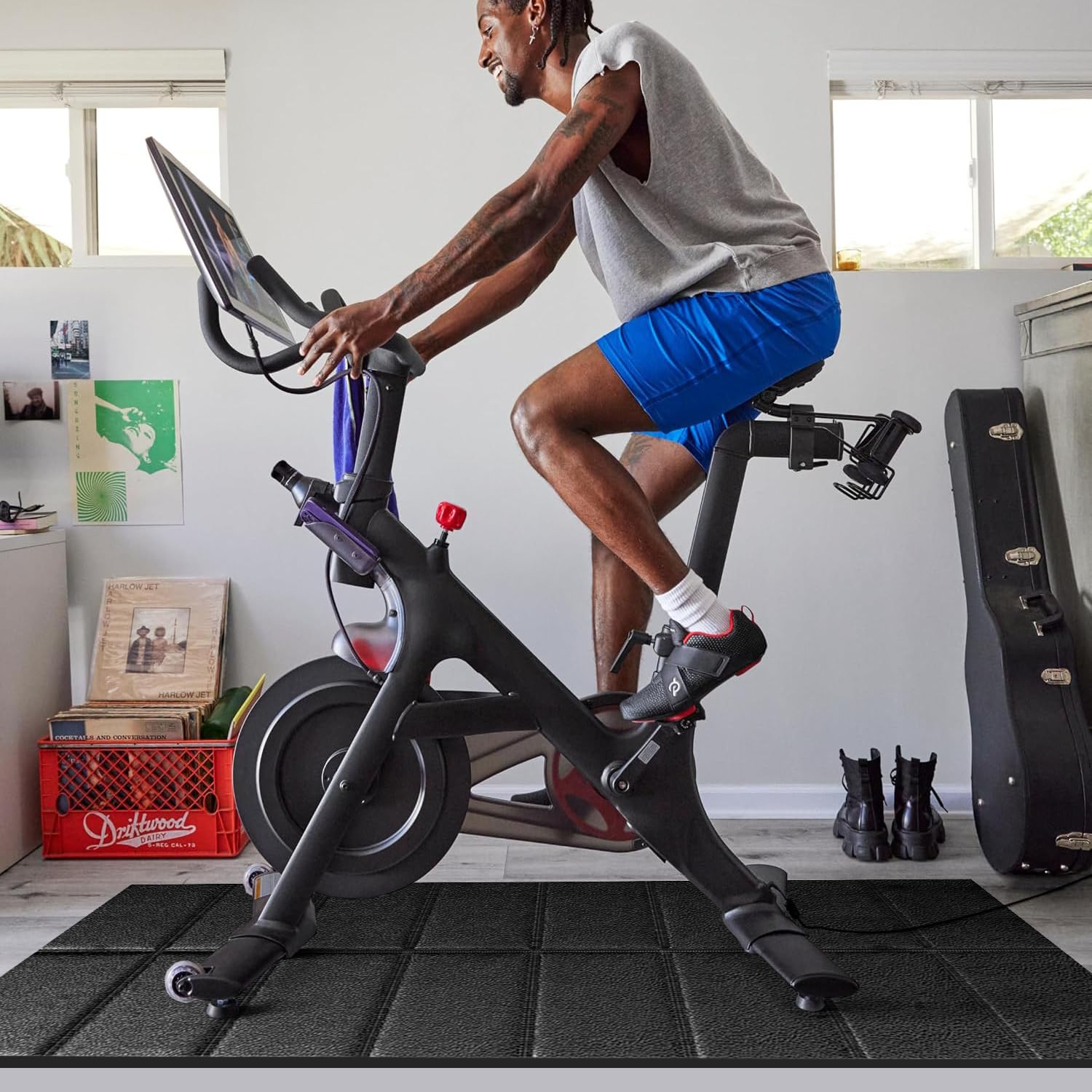 Tapete para equipo de ejercicio para cinta de correr de 63 x 30 pulgadas