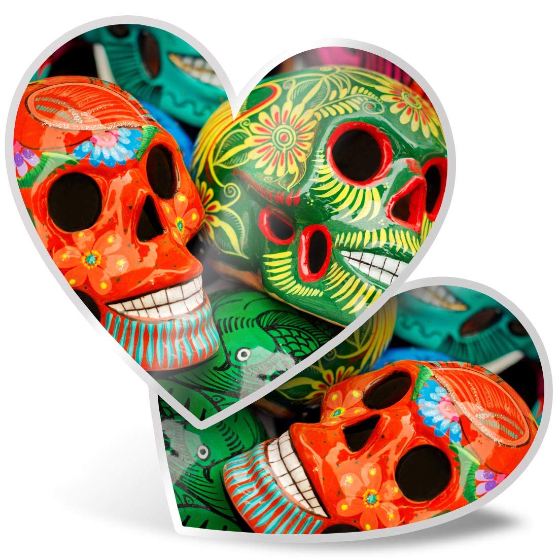 Destination Vinyl Ltd Multi 2 X 7.5Cm He Stickers - Mexican Sugar Skulls Day Of The Dead Decals 21872