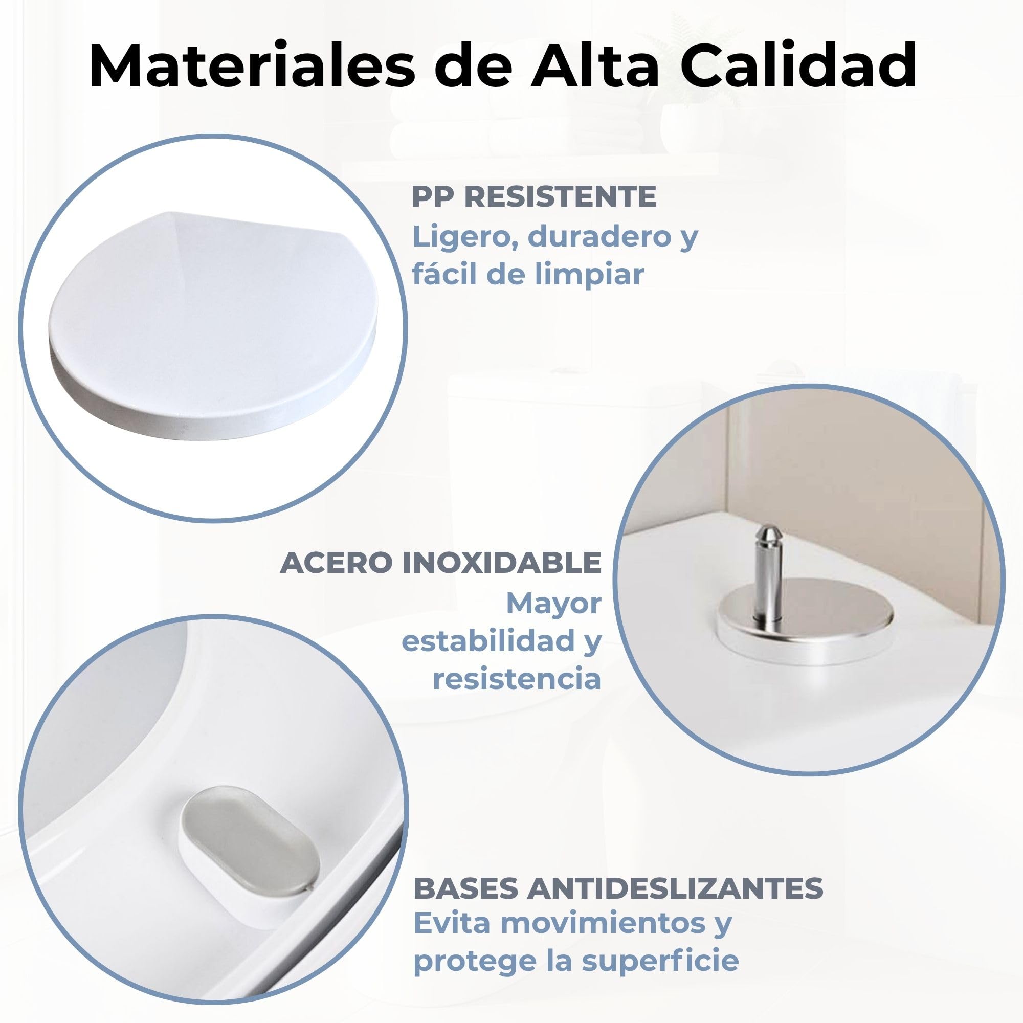 Tapa WC Universal Cierre Suave – Tapadera Blanca Compatible con Inodoros Forma O – Fácil Instalación y Limpieza – Tapa de Inodoro Silenciosa y Segura