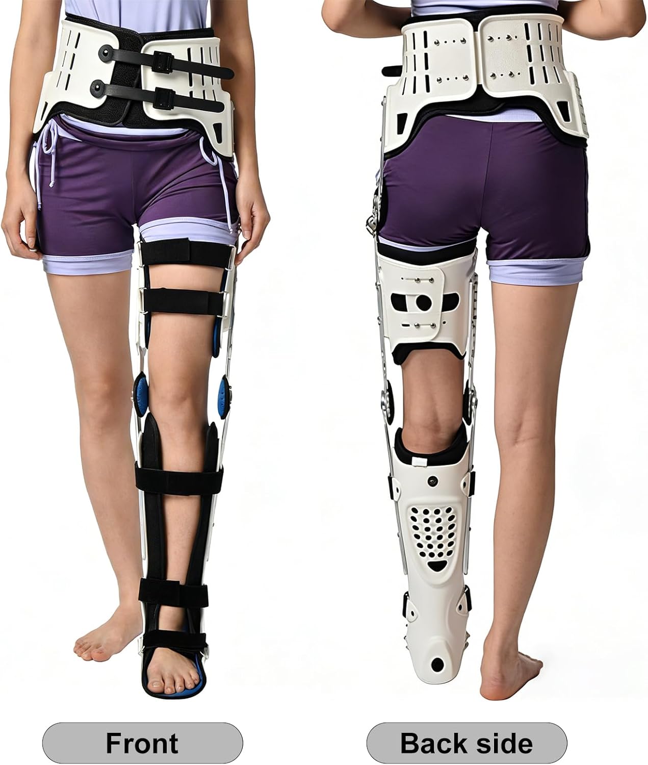 Hip Knee Ankle Foot Orthosis for Hip Fracture Rehabilitation Equipment Fixed Brace Femoral Femur Fracture Hip Instability Fixation of Lower Limb Paralysis Leg