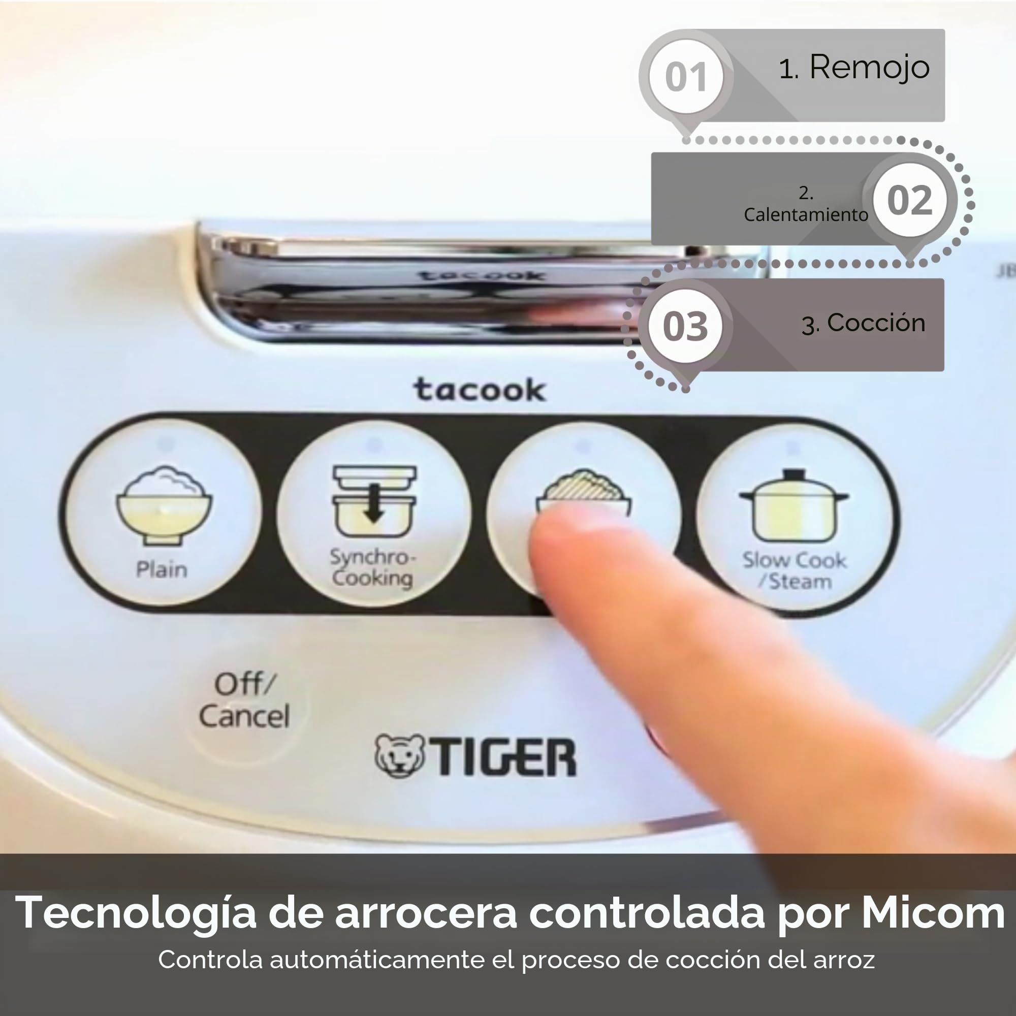 Tiger Corporation jbv-a10u Micom 5.5-cup arroz cocina y calentador con 3 funciones
