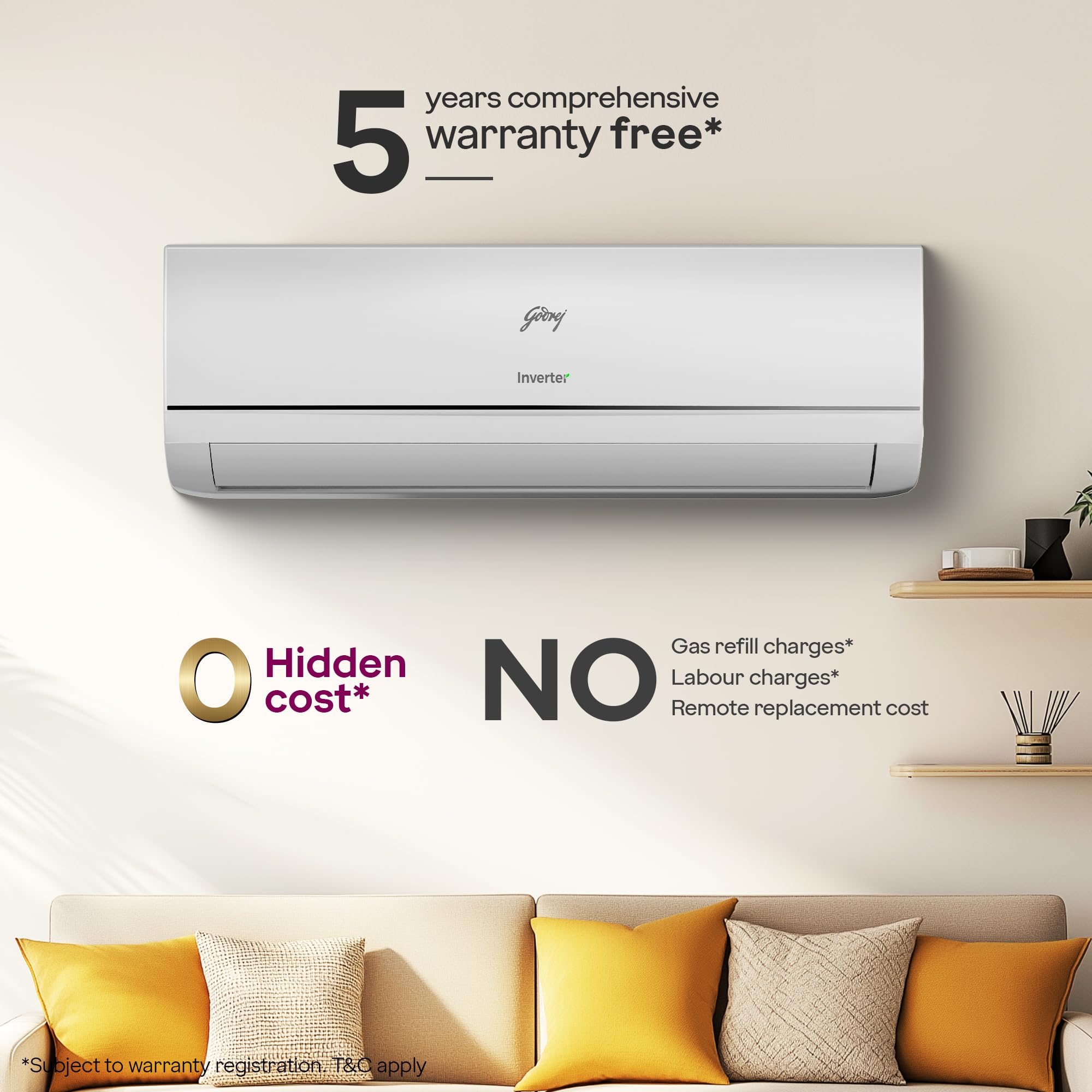 Godrej 1 Ton Split AC - AI Cooling & 5-Year Warranty -7