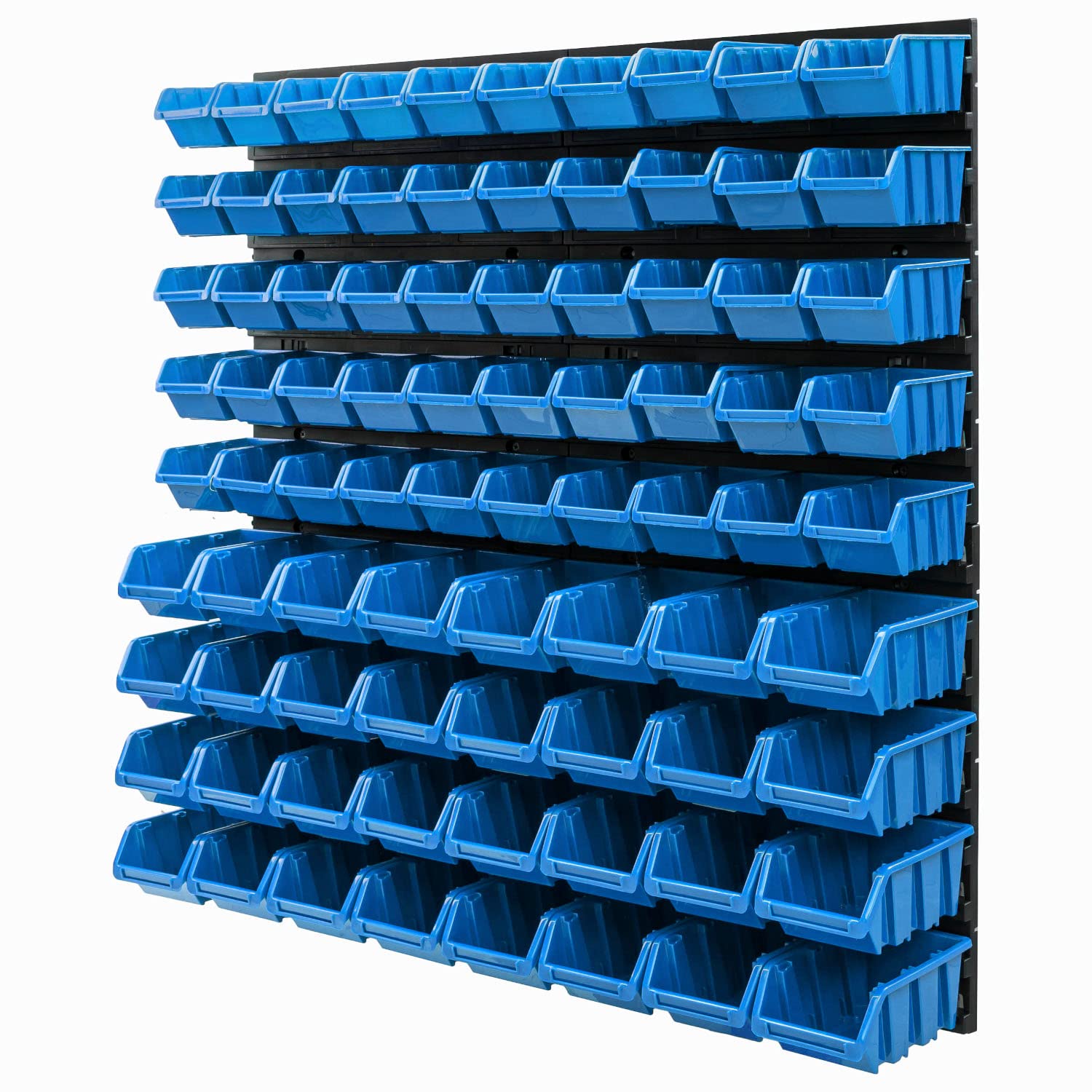 Sistema de almacenamiento de pared, 770 x 780 mm, 82 unidades, cajas apilables cajas de almacenamiento de visión, placas de pared extrafuertes, estantería ampliable, estantería de taller