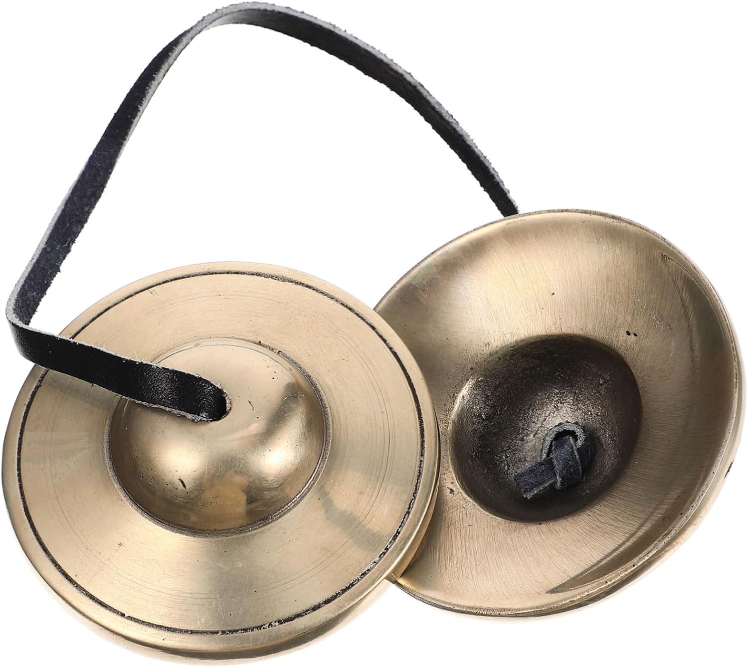 Tibetan Copper Finger Cymbals Small Handcrafted Percussion Bell for Yoga Meditation Sound Therapy with Clear High-pitched Singing Bell Tone Copper Material Portable Instrument for