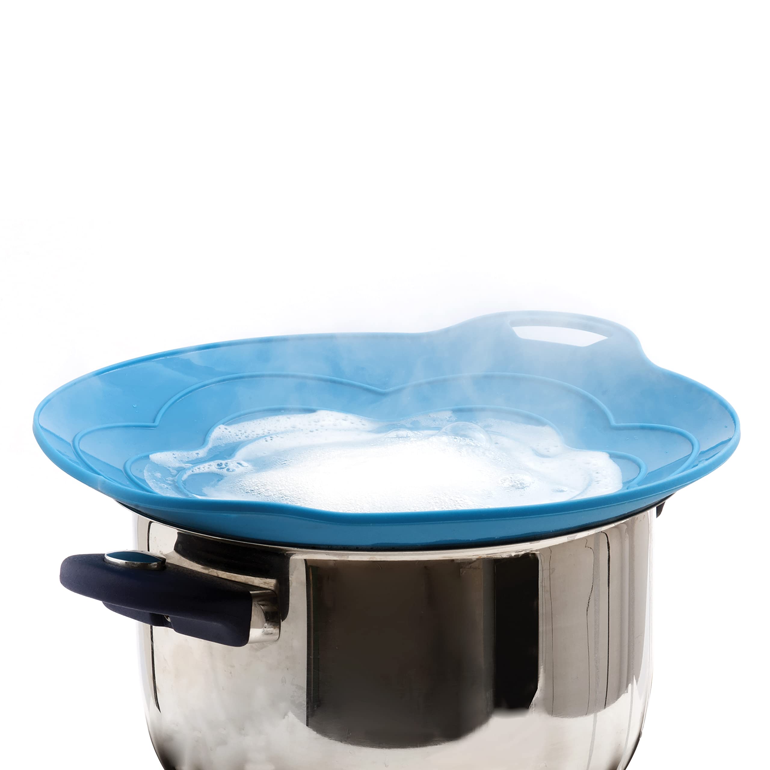 Silikomart |Coperchio in Silicone Vapo Twist con Tappo Rimovibile, Colore Azzurro, Misure Ø220 mm, Made in Italy