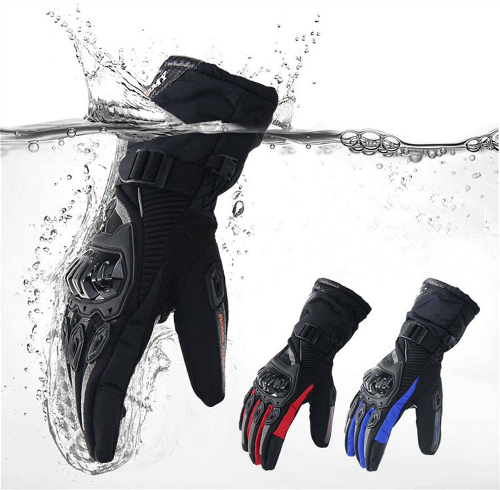 Guantes de ciclismo para motocicleta, resistentes al viento, impermeables, cálidos, para invierno, para pantalla táctil
