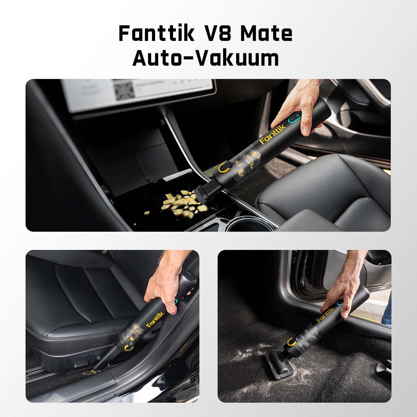 Fanttik 2er-Pack Ersatz-HEPA-Filter, waschbarer und wiederverwendbarer Filter, passend für Fanttik Slim V8 Mate & V8 Apex & V9 Mix & V10 Mix & Slim V10 Apex Autostaubsauger (AV8001)