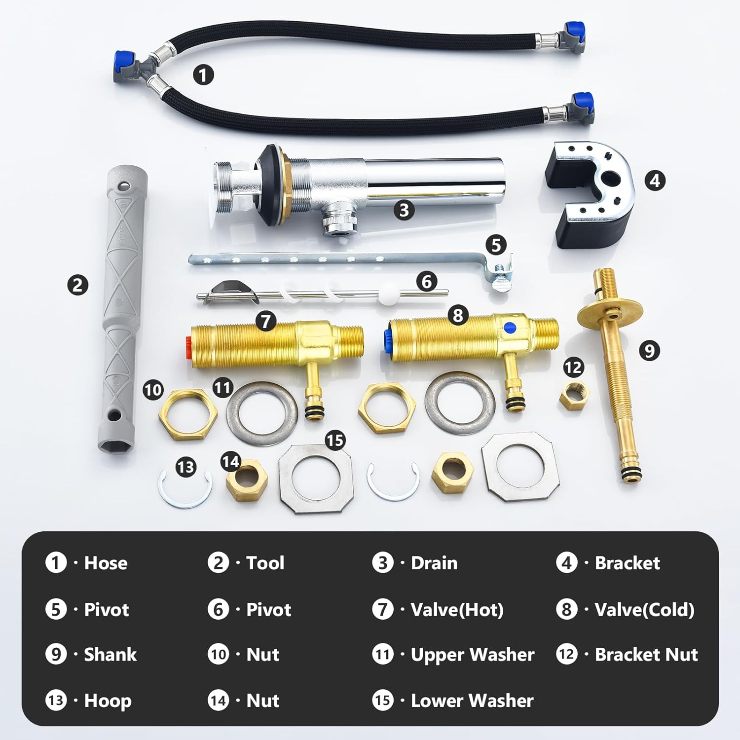 Rough-In Valve with Drain Assembly, Compatible with Moen Widespread Laundry Sink Faucet, 1/2-Inch IPS Connections, Brass Construction