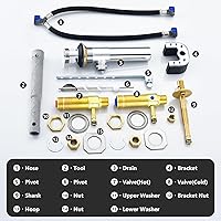 Vista 7 de Válvula áspera con conjunto de drenaje, compatible con grifo de fregadero de lavandería generalizado Moen, conexiones IPS de 1/2 pulgada