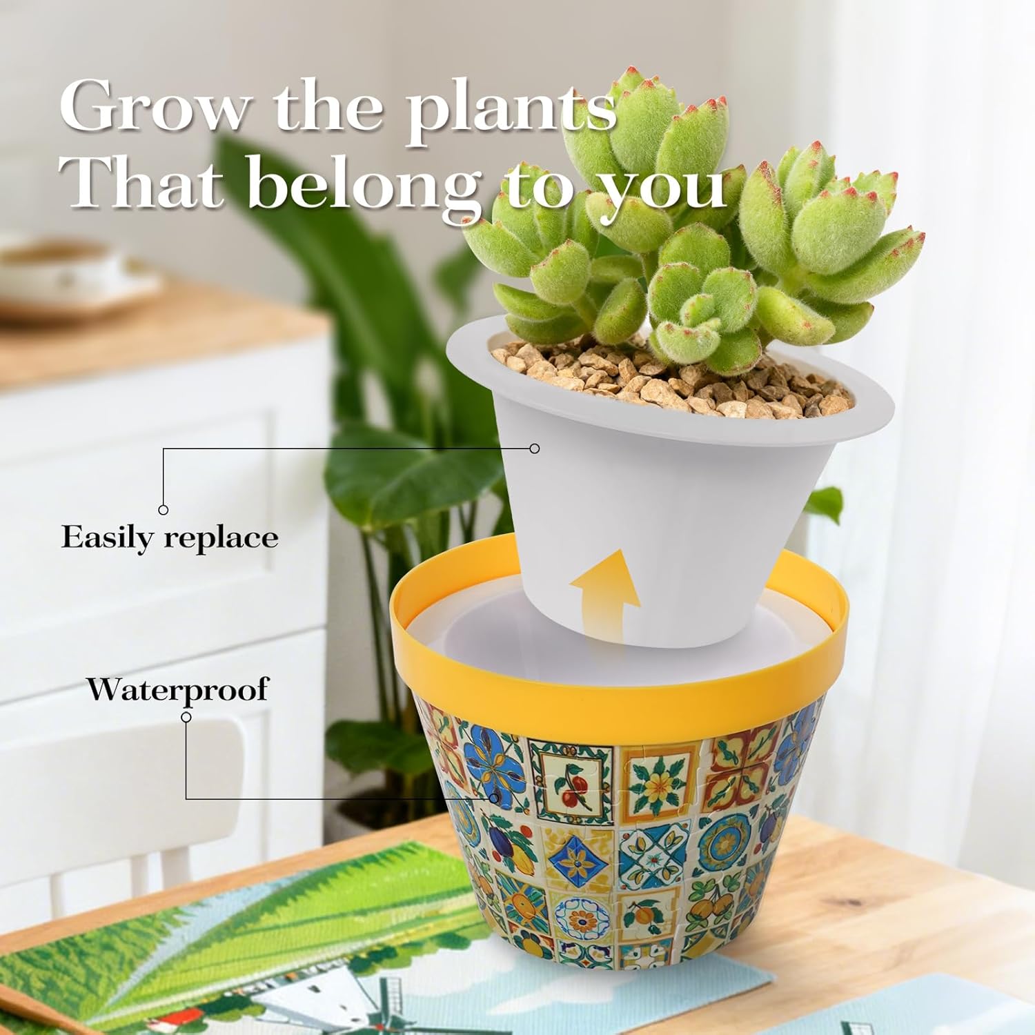 3D Puzzles for Adults Unique Flower Pot,Large 3D Puzzle Planter 6.2" Crafts for Adults Home Decor Flower Pots for Indoor Cactus, Succulents Pots