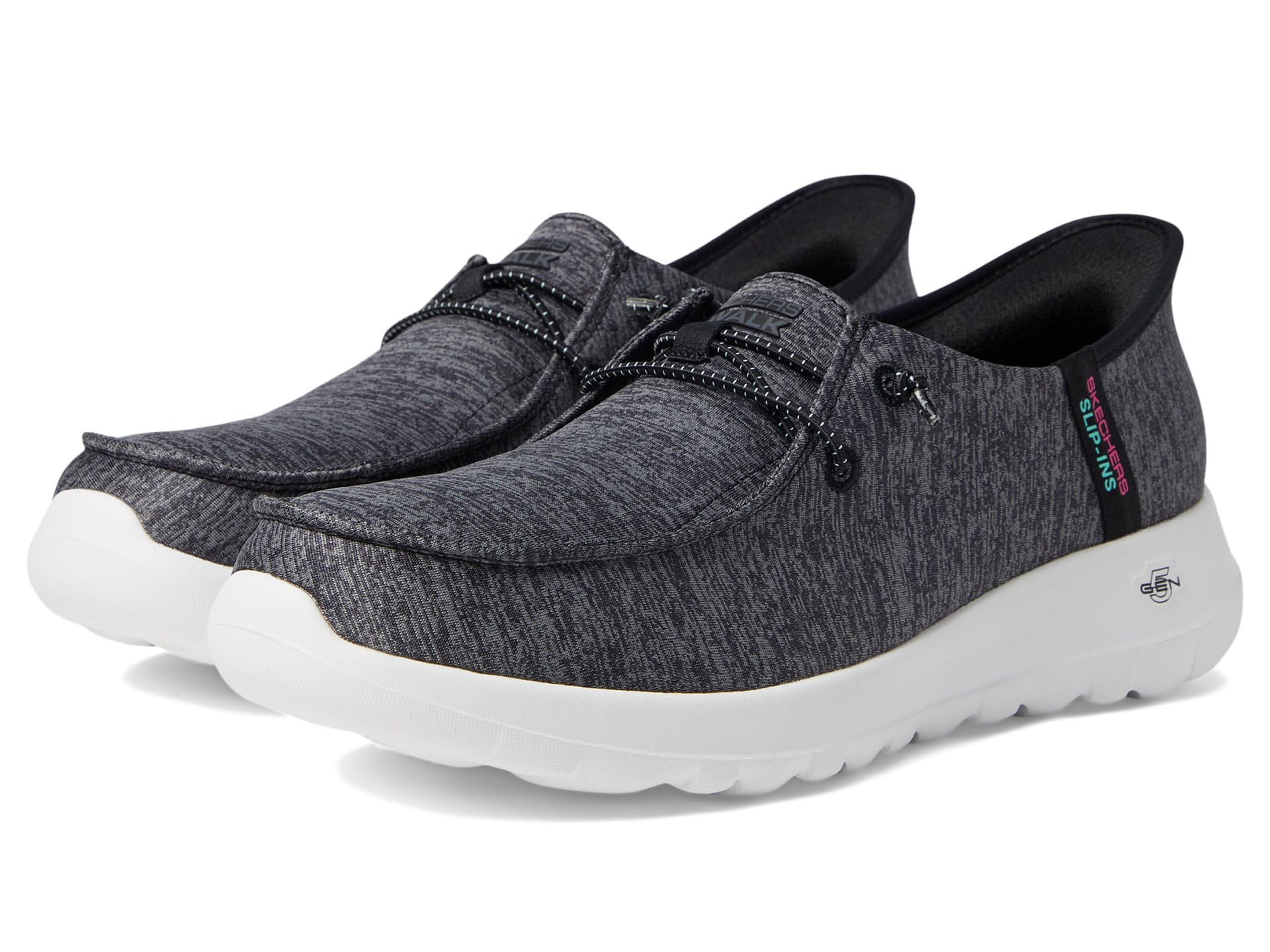 Skechers Damskie buty bez użycia rąk wsuwane Go Walk Joy Moc Toe Casual Shoe Sneaker, Czarny, 41 EU