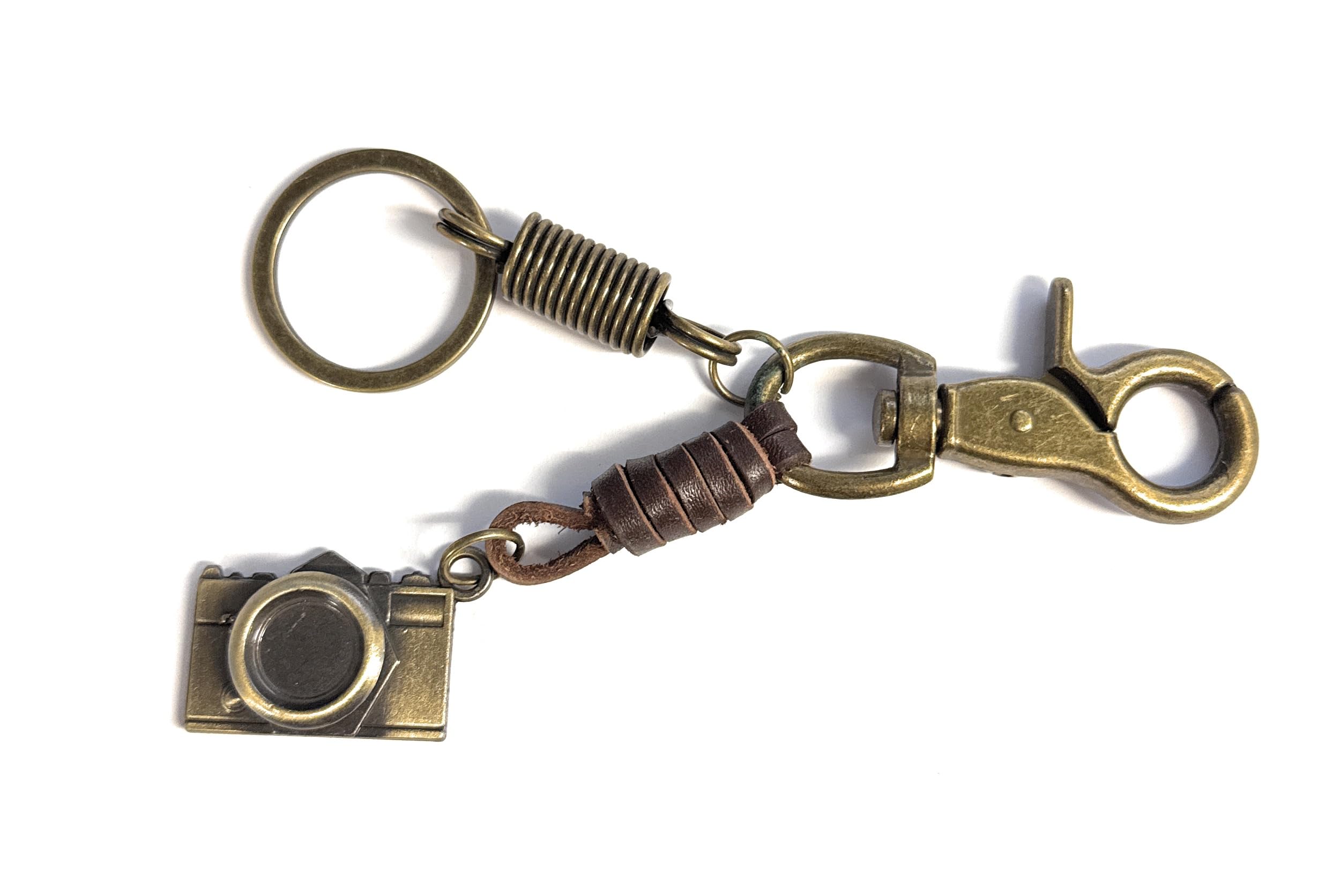 H-Customs Gold Camera Cam Keychain Metal Pendant Bronze