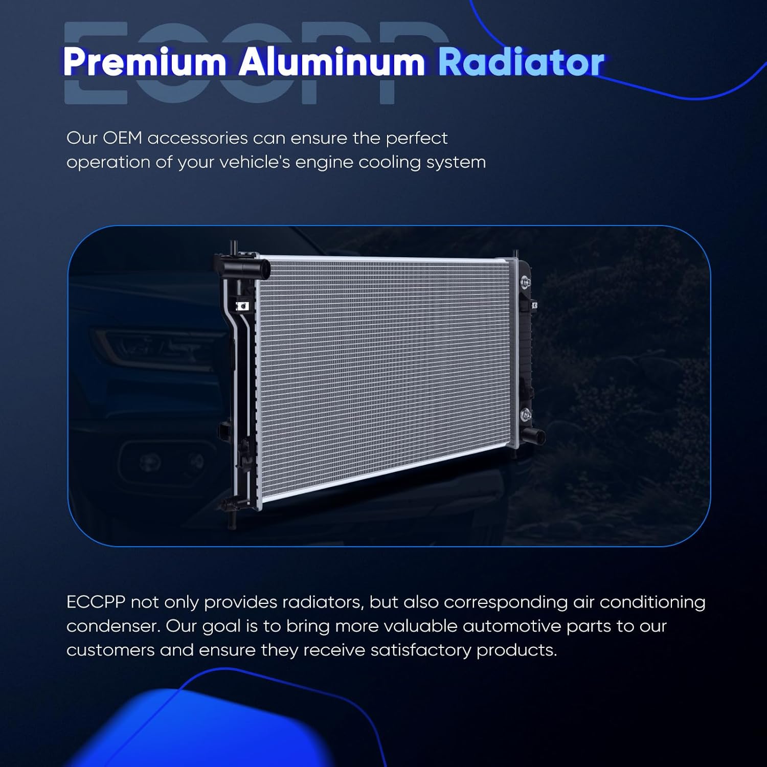 ECCPP 2879 Engine Coolant Radiator Compatible with 2006-2009 for Chevrolet Equinox 3.4L,2006-2009 for Pontiac Torrent 3.4L,Replace# CU2879, 8012879, 15781369, GM3010515 Aluminum Core Radiator Assembly