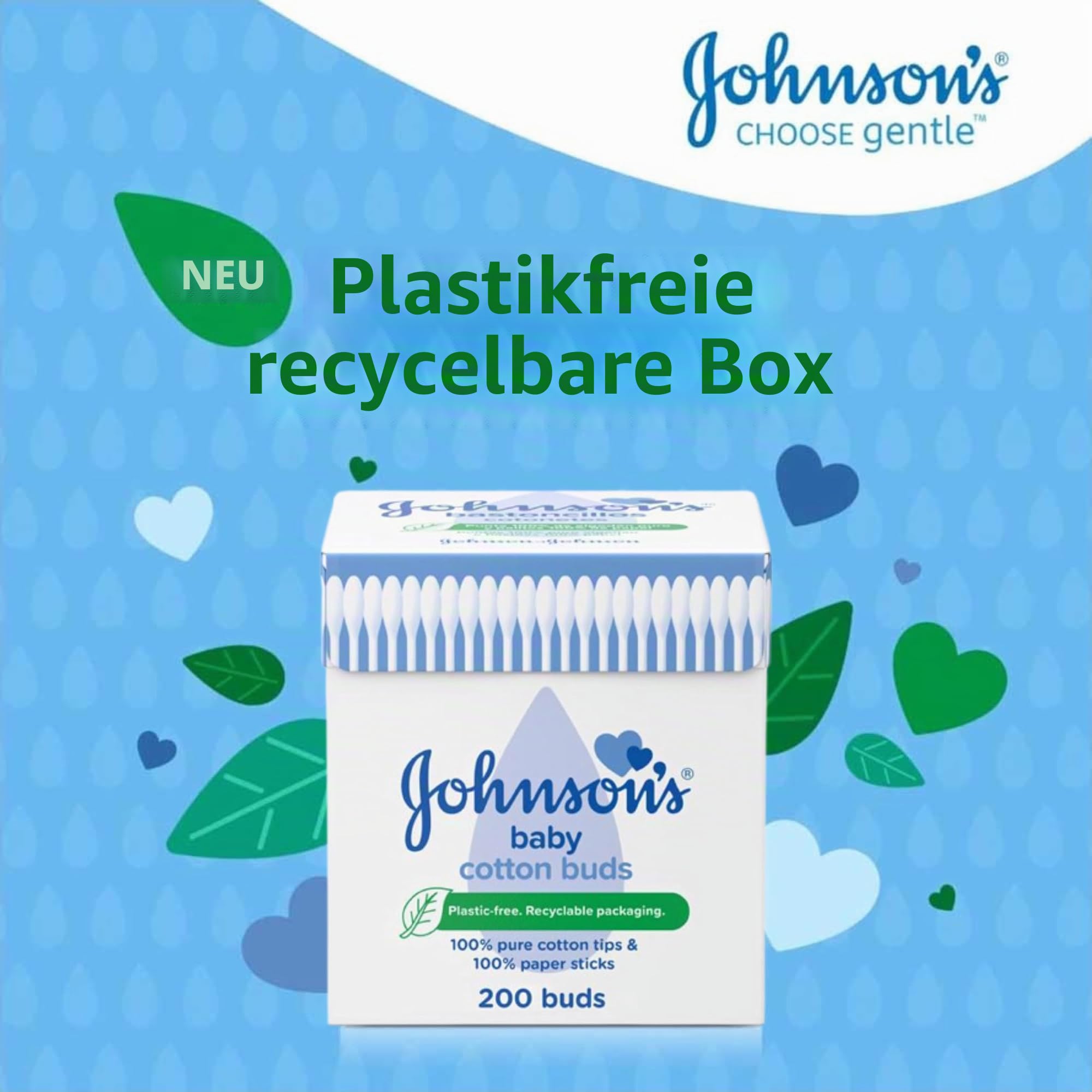 Johnson's Baby Bath Time Bundle & Baby Cotton Buds 200: Sanfte tägliche Pflege Babyshampoo, Babyöl, Babylotion, Babypuder & Babybadewanne Set Komplette Pflege für die zarte Haut Ihres Kleinen