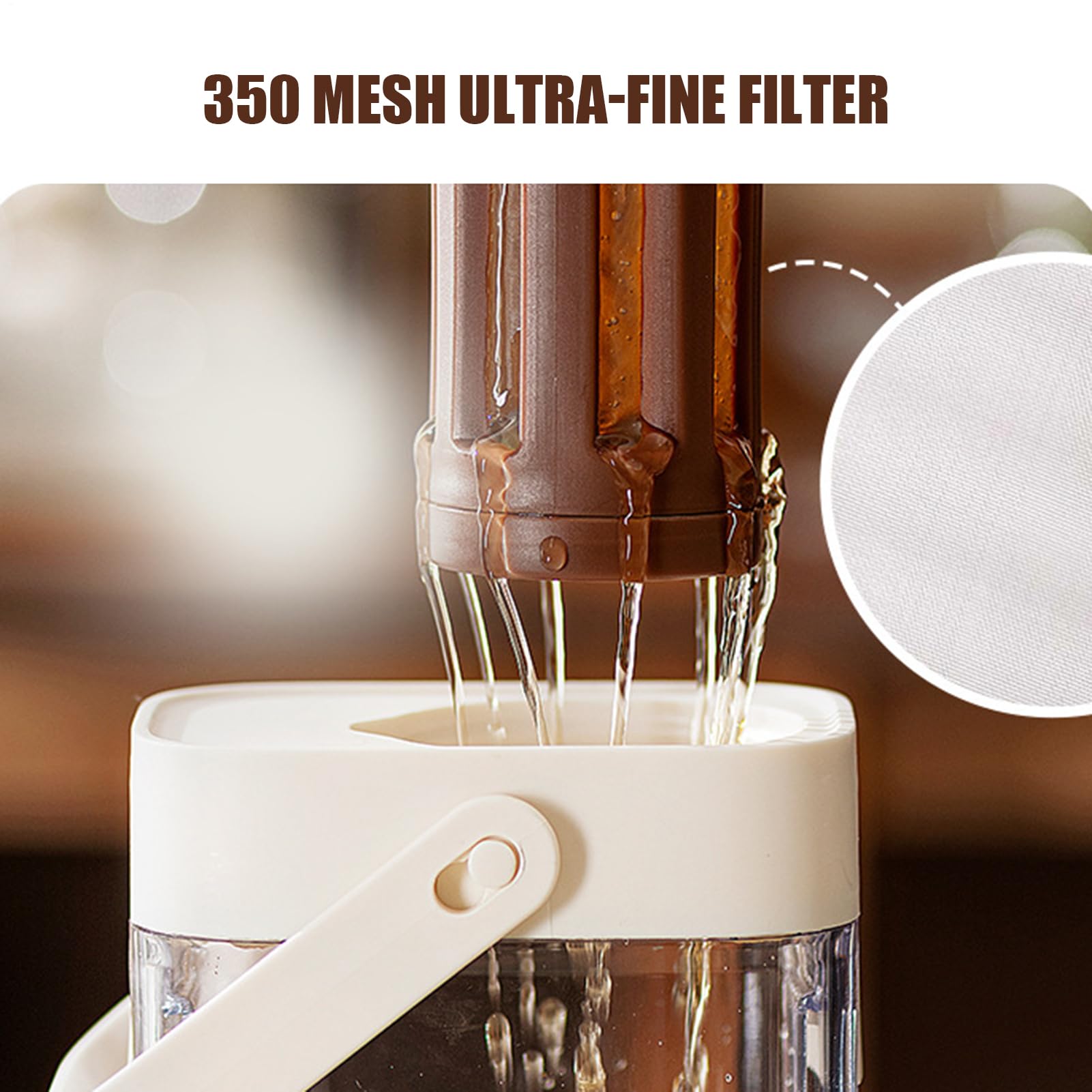Jarra Para Café Frío - Jarra Para Té Con Capacidad Generosa Y Filtro Permeable Resistente Con Asa Y Tapa, Recipiente Sin Fugas Para Preparar Bebidas Refrescantes,Recipiente Resistente Que Ahorr