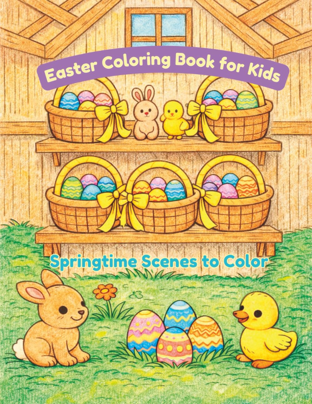 Easter Coloring Book for Kids: Springtime Scenes to Color
