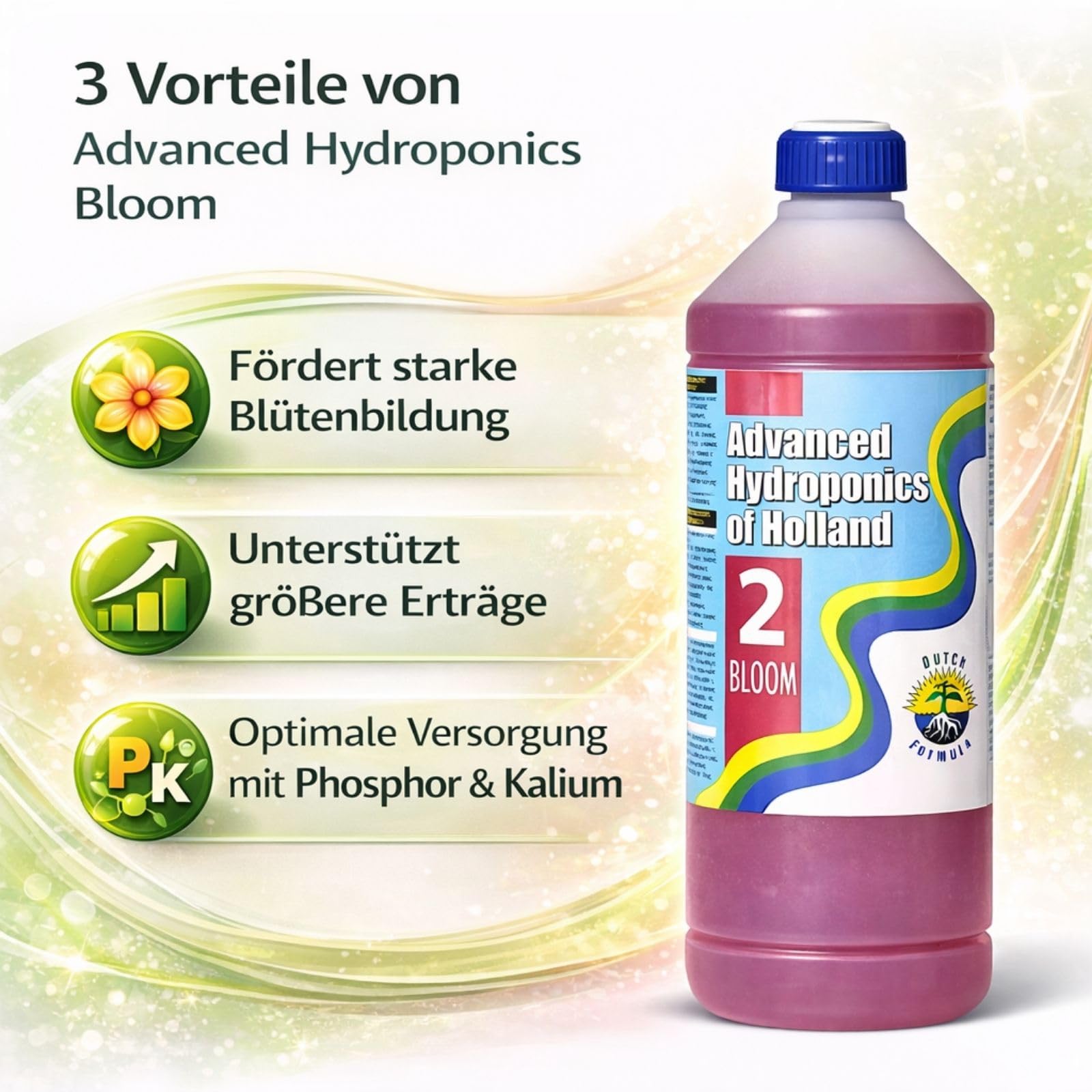 Weedness Advanced Hydroponics Bloom 5 Liter - Blütephase Grow Anbau Indoor Dünger Bio Tomaten Dünger Gurken Flüssigdünger Organischer Dünger
