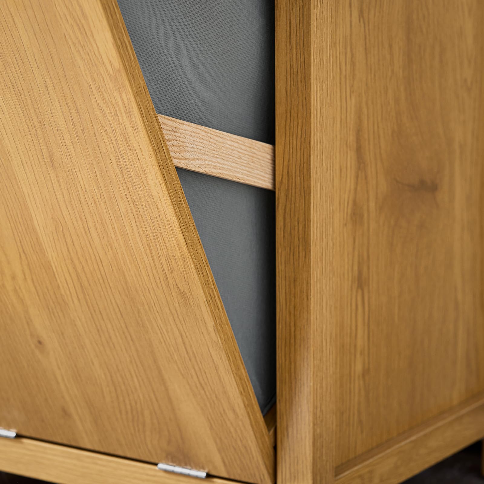 Generisch Wäscheschrank mit Korb in Naturfarbe – Platzsparender Bad-Organizer für kleine Badezimmer, 40 x 35 x 90 cm, modernes Design, ideal für die Haushaltsorganisation