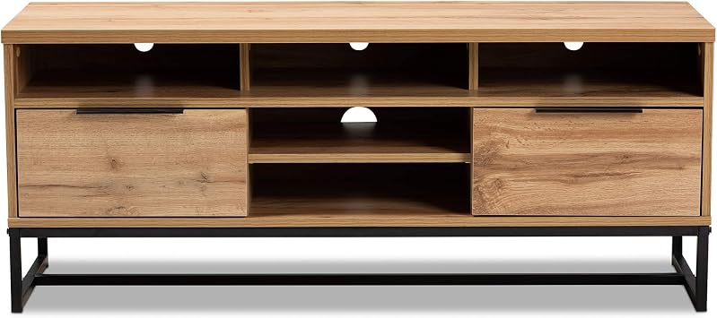 Baxton Studio TV Stands, Oak/Black