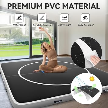 FBSPORT Inflatable Wrestling Mat 13ft /10ft /5ft, Outdoor and Indoor PVC Jiu Jitsu Mats, Gymnastics Training Mat Foldable for BJJ, MMA, Martial Art, Boxing, Grappling and Judo