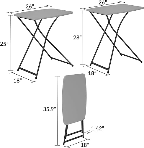 Miniatura 3 de COSCO - Mesas de actividades plegables personales, color gris, paquete de 2