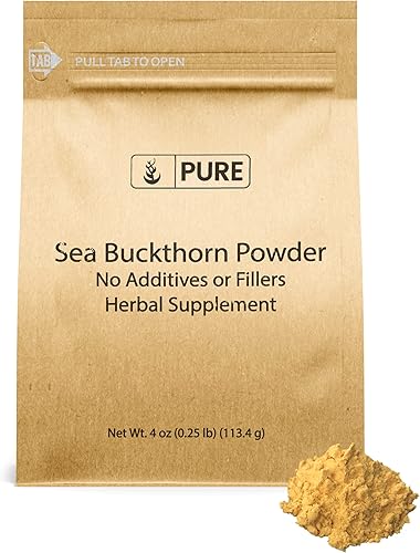 Pure Original Ingredients Suplemento tradicional de espino cerval de mar (4 onzas), sabor a bayas ácidas, sin OMG, rico en vitaminas y minerales