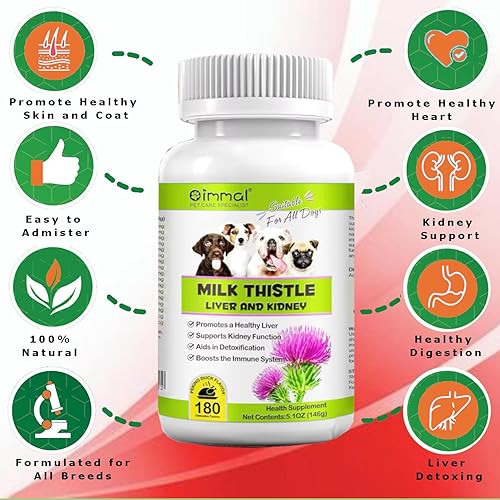 Miniatura 2 de Cardo mariano para perros  180 tabletas masticables  Suplemento de apoyo para el hígado canino y el riñón para perros  Desintoxicación  Suplemento