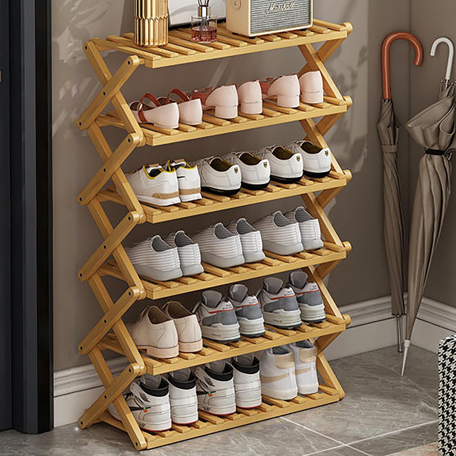 Support pliable pour intérieur/extérieur : range-chaussures compact de camping