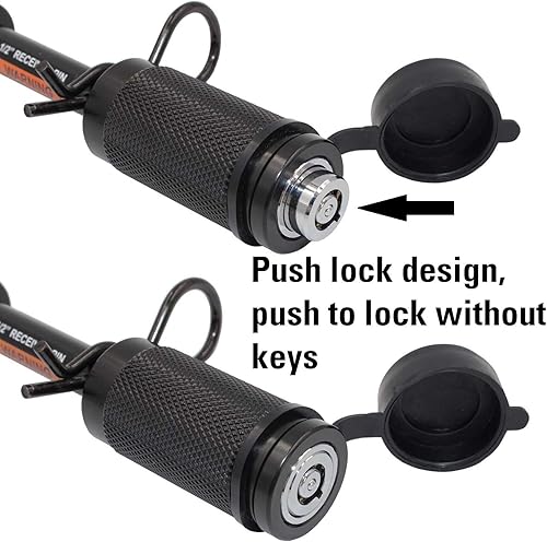 Miniatura 6 de TowWorks 79655 Cerradura de enganche de remolque única con llave de 1/2 pulgada con tramo muy corto de 2 pulgadas, pasador de bloqueo de receptor de