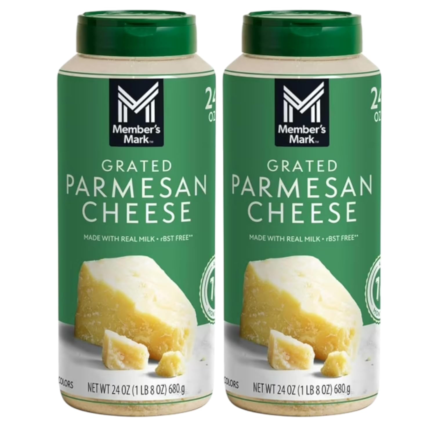 Real Milk Member''s Mark Grated Parmesan Cheese, 24 oz. Variety Pack (Pack of 2)