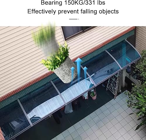 Miniatura 3 de Cubierta moderna de policarbonato para puerta delantera al aire libre, protección contra la nieve y la lluvia UV, para jardín, balcón (24 x 63