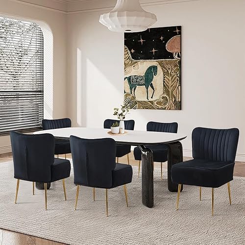 Miniatura 36 de Moderno juego de 3 sillas decorativas de piel sintética, tapizadas, con respaldo de alas sin brazos con patas doradas, cómodo sofá individual, Rojo