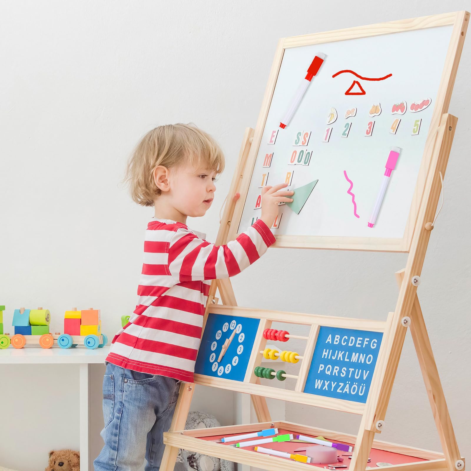 12 Pennarelli Per Lavagna Bianca Magnetica - Cancellabili, Con Cancellino Integrato, Colori Assortiti - Foto 4