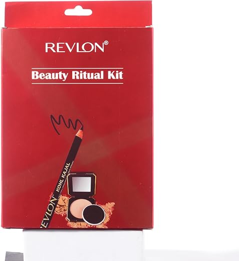 Revlon Beauty Ritual Kit (Touch &amp; Glow Moisturising Compact Powder Shade -Ivory Matte &amp; Kohl Kajal Bold Kohl Dramatic Look)