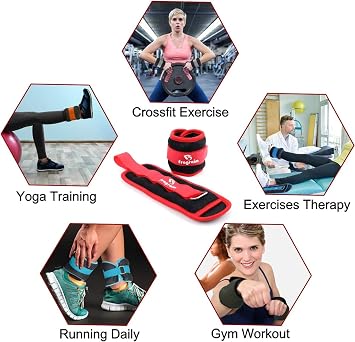 Ankle Weights for Women, Men - 1/2/3/4/5/6/10 KG 1 Pair Strength Training Leg/Wrist/Arm Weight with Adjustable Strap for Pilates, Jogging, Gymnastics, Aerobics, Physical Therapy