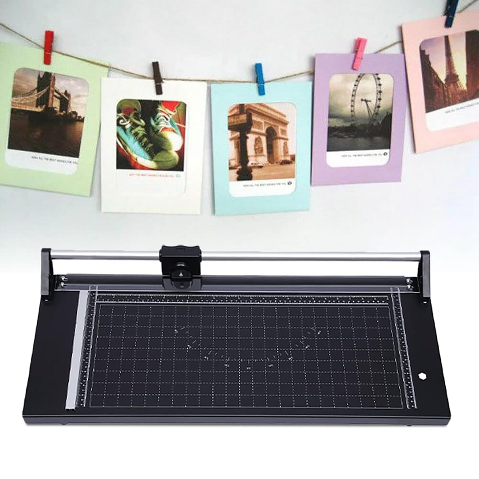 Taglierina rotante per carta fotografica, tagliacarte manuale per un facile taglio, ideale per uffici, scuole e artigianato, dimensioni tavolo da taglio 795 x 360 mm