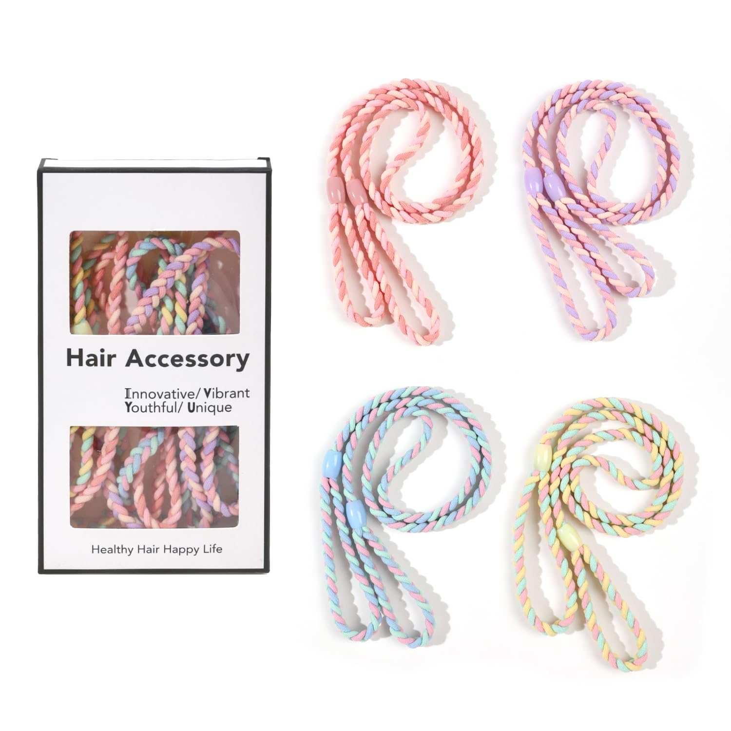 Sport Hair Ties for Women Elastic Braided Hair Ties for Gym Pony Tails