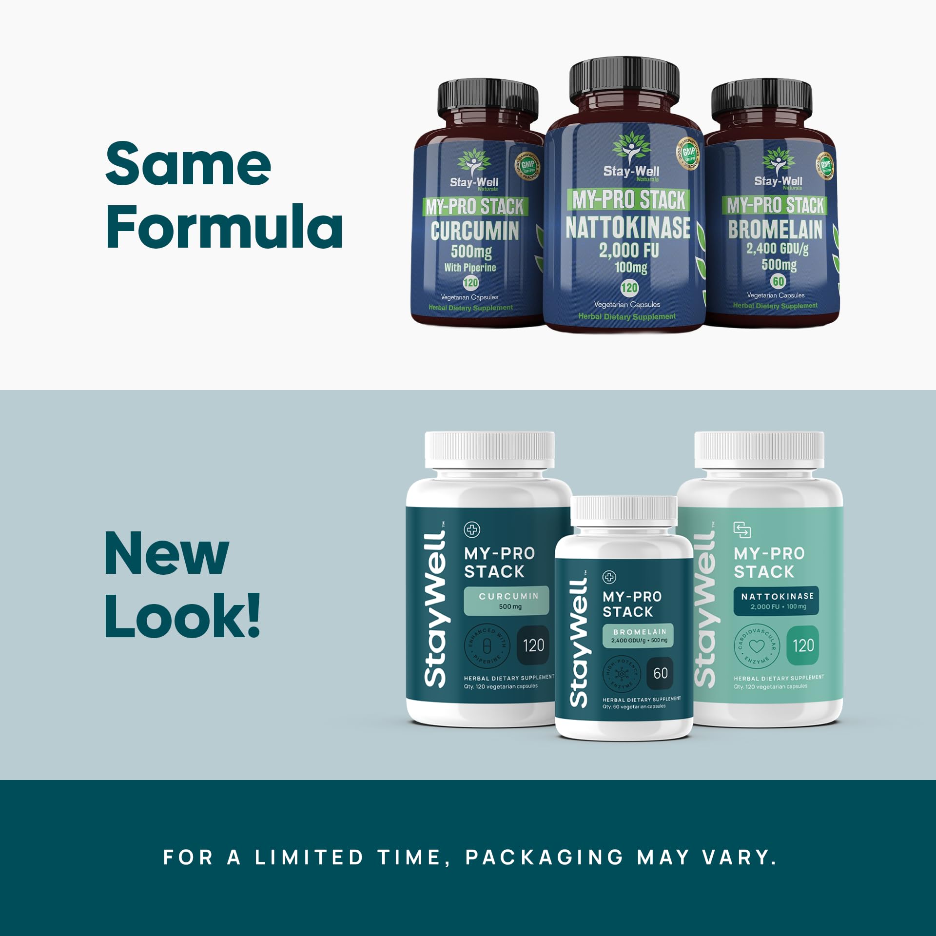 Spike Protein Supplement | Nattokinase 2000 FU 100mg, Bromelain 500mg, Curcumin 500 mg, 60 Day Supply | Full Protocol of Nattokinase Bromelain Curcumin (3 Bottle Set)