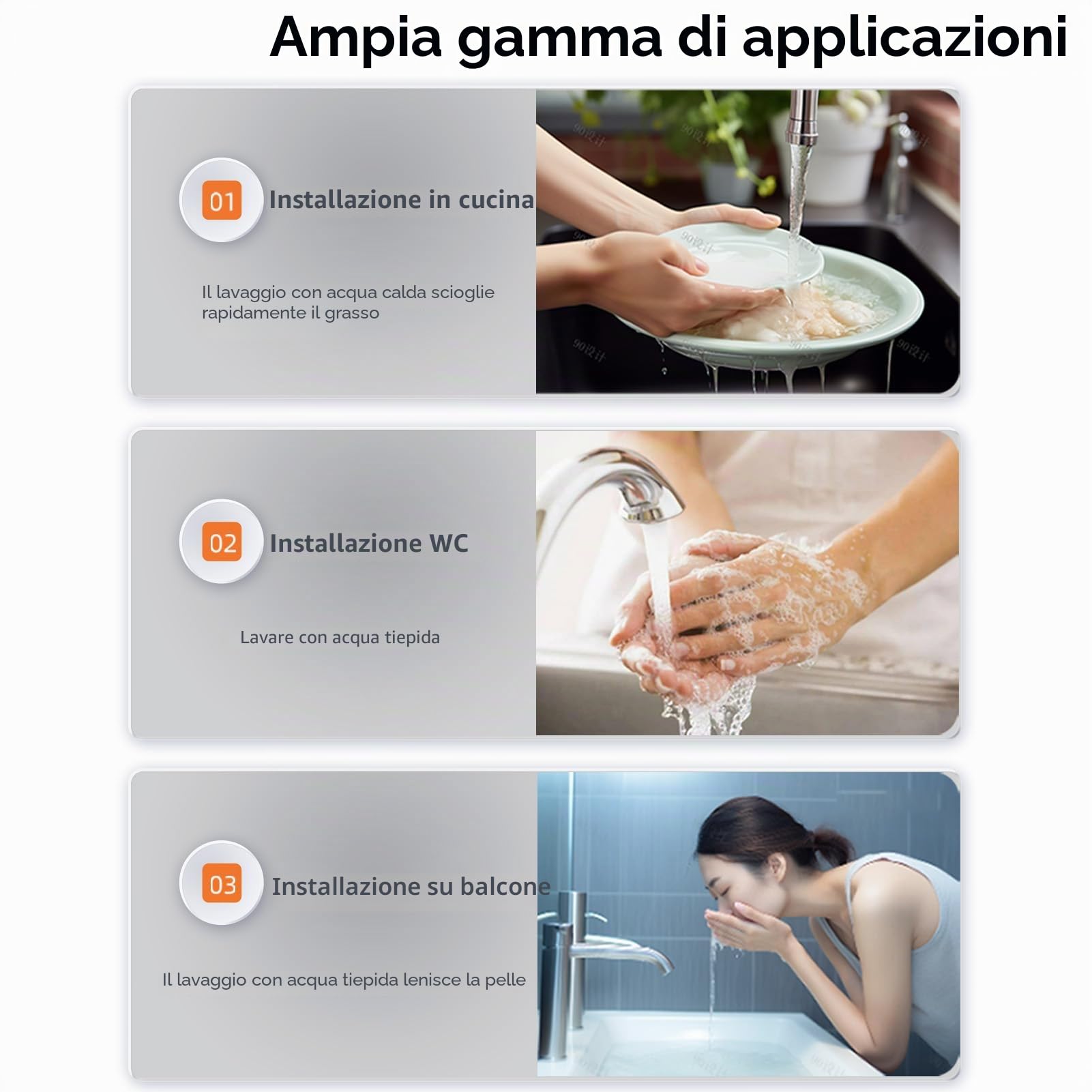 Scaldacqua istantaneo 6500W,Scaldacqua elettrico senza serbatoio per lavello da cucina bagno,con telecomando,display a LED che indica la temperatura