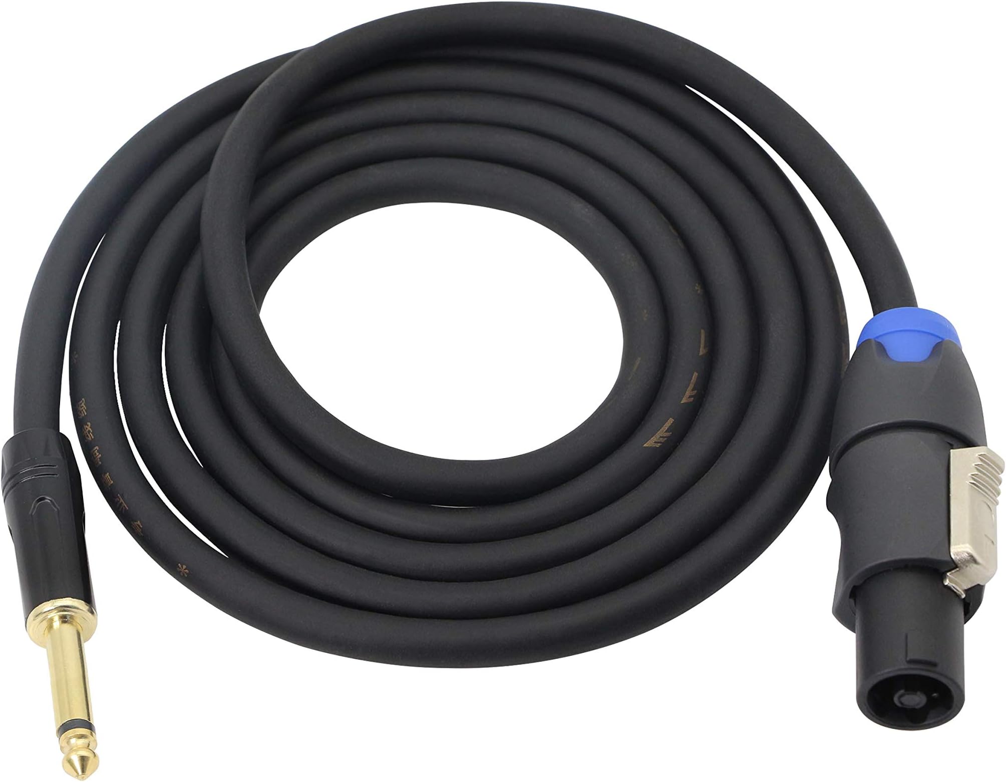 XMSJSIY Speakon to 1/4" Mono Speaker Cable, 6.35mm TS Plug to Speakon Male Speaker Wire 14 Gauge Audio Amplifier Connection Cord for DJ/PA Speaker Cord with Twist Lock -2M (Speakon Male to TS)