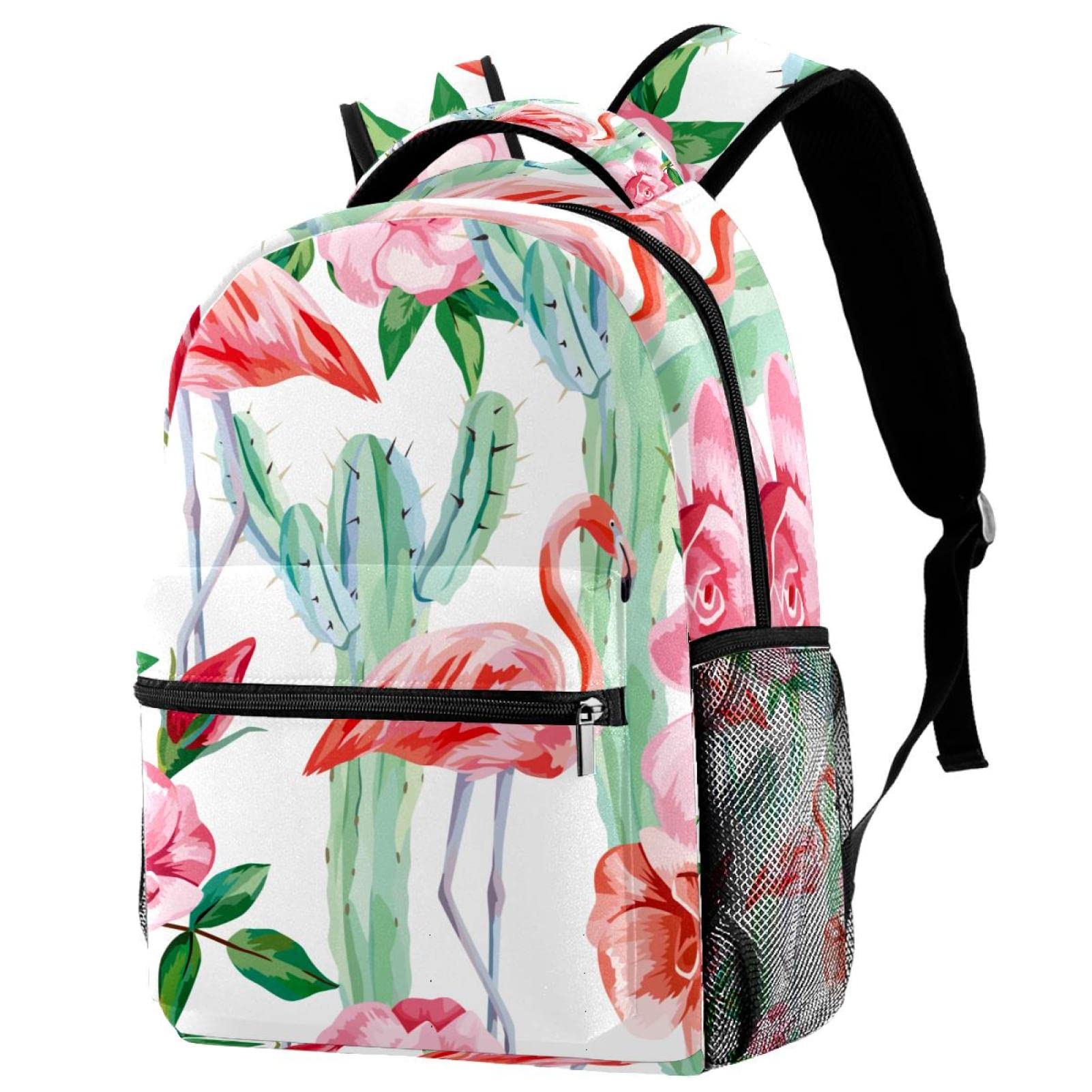 Sac à dos léger d'école oiseaux vert cactus finition haut de gamme