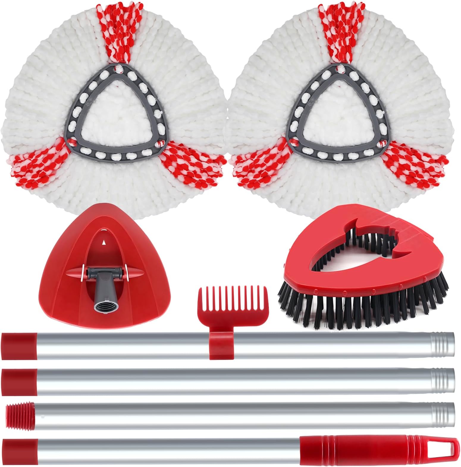 4 Pack Spin Mop Replacement Heads Microfiber Mop Refills Replace Heads Compatible For Vileda Triangle Swivel Mops Includes 2 Extra Microfiber Cleaning~p107351503