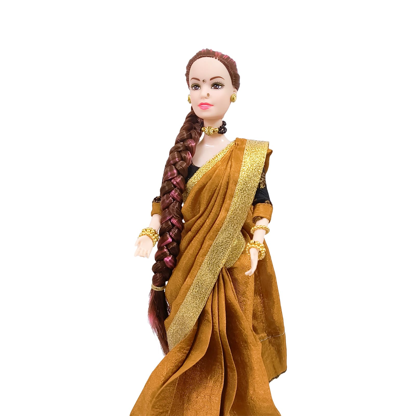 Maalona | Shreshtha | Inspiring Cultural Play for Kids | Indian Doll in Hand-Stitched Saree with Nose Pin, & Bangles | Fully Foldable (11.3 inch, Mustard Yellow& Black) (B0DFVGT5LH) Amazon Price History, Amazon Price Tracker