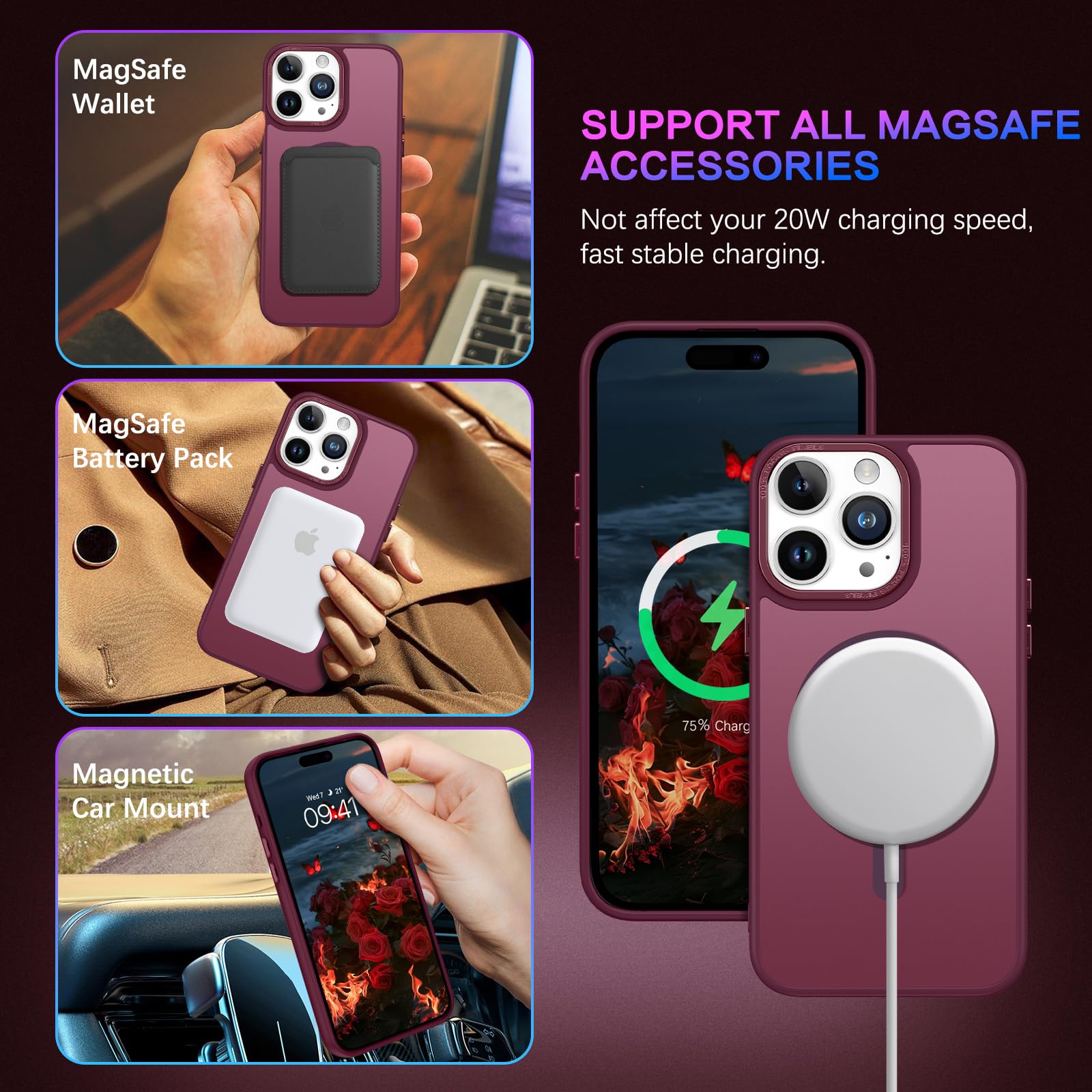 GaoBao Cover Per IPhone 15 Pro Max 6,7, [Compatibile Con Magsafe