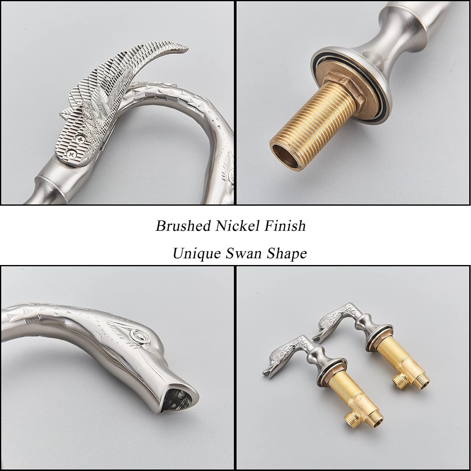 Exclusive Discount 60% Price Votamuta Brushed Nickel 8-Inch Three Hole Basin Sink Vanity Faucet Swan Shape Spout Deck Mounted Mixer Tap NEW Best Deal Votamuta Brushed Nickel 8-Inch Three Hole Basin Sink Vanity Faucet Swan Shape Spout Deck Mounted Mixer Tap NEW