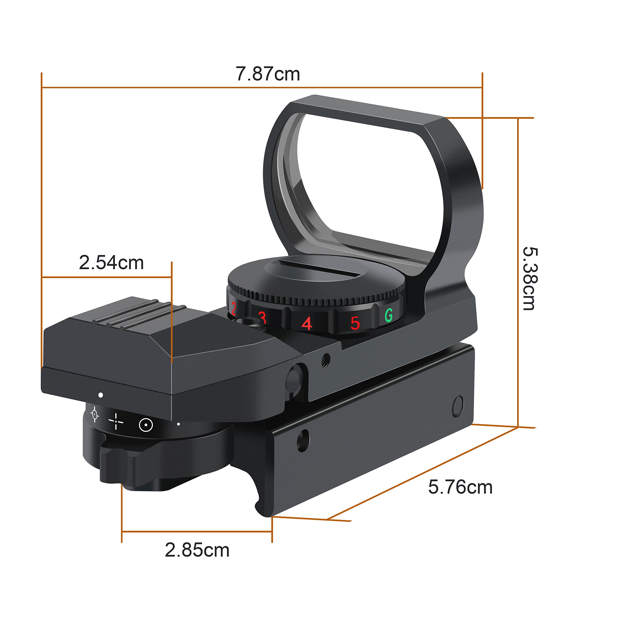 Feyachi Red Dot Visier Red Green Leuchtpunktvisier Reflex Sight mit einstellbares taktisch Rot und Grün Fadenkreuz Zielfernrohr Reflexvisier kompatibel mit 20mm/22mm Picatinny