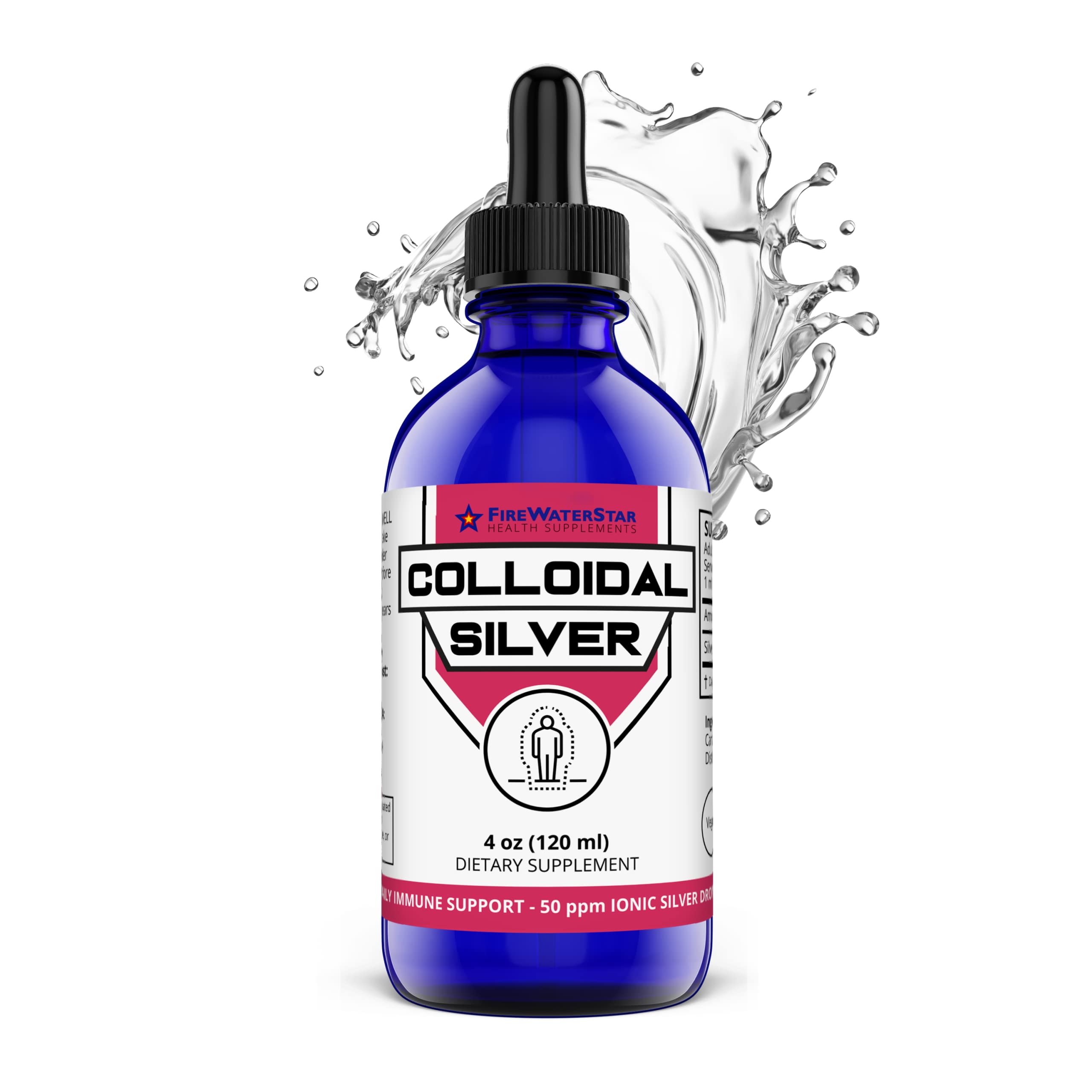 Buy Colloidal Silver 4oz 60 Servings (2 Month Supply) Clear Ionic