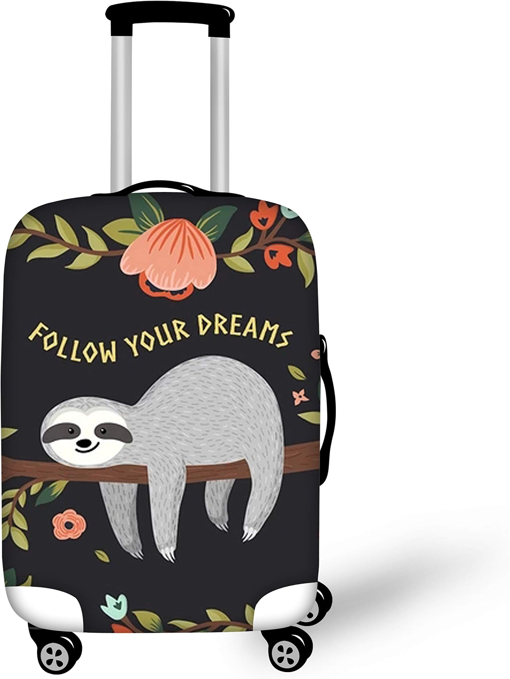 BIGCARJOBTravel Suitcase Protector Covers Sloth Printed Kids Girls Luggage Baggage Cover Fit 22-24inches