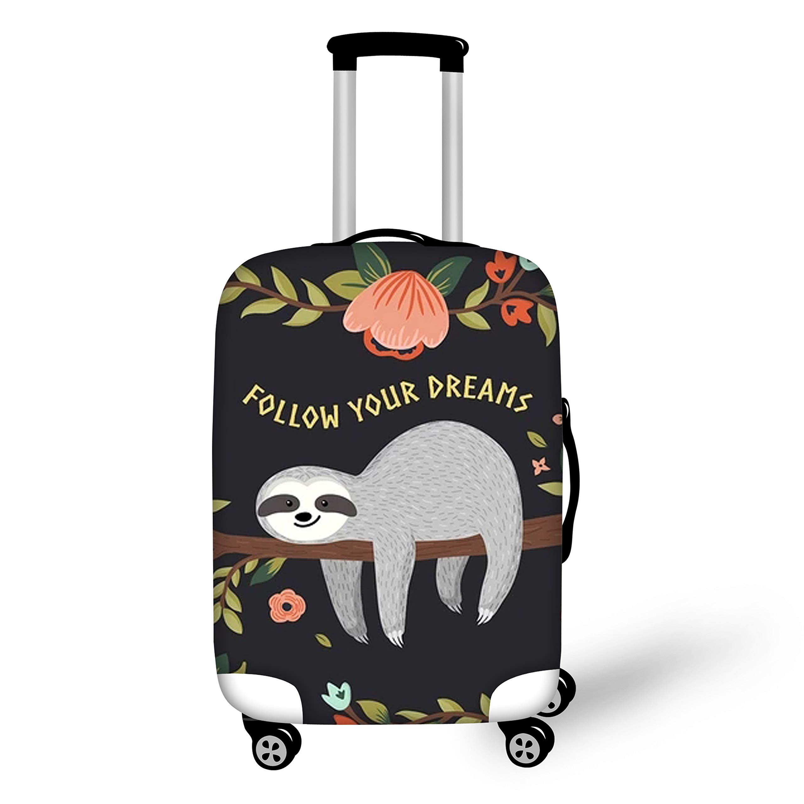 BIGCARJOBTravel Suitcase Protector Covers Sloth Printed Kids Girls Luggage Baggage Cover Fit 22-24inches